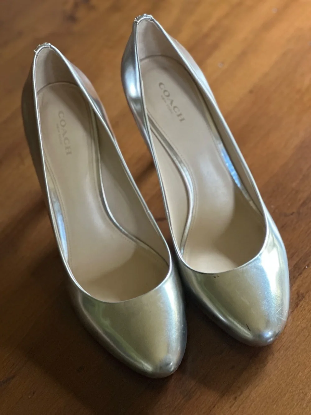 Coach Metallic Silver Pump - 9.5